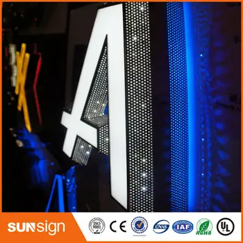 

custom made brushed stainless steel backlit hous number