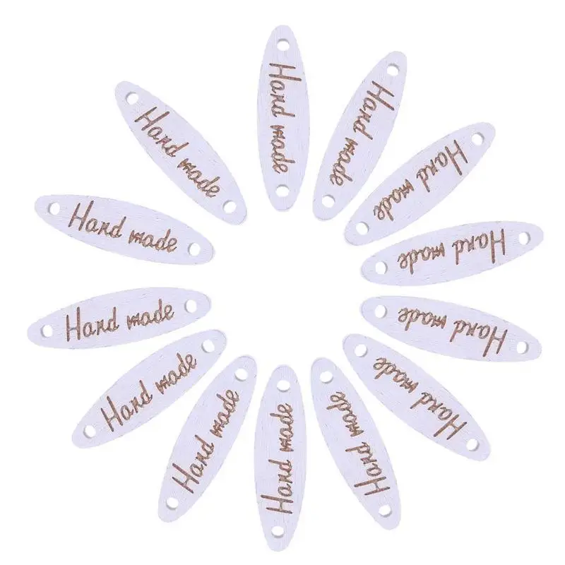 

100pcs/bag DIY Wood Buttons Handmade Print Label Signs Christmas Decoration
