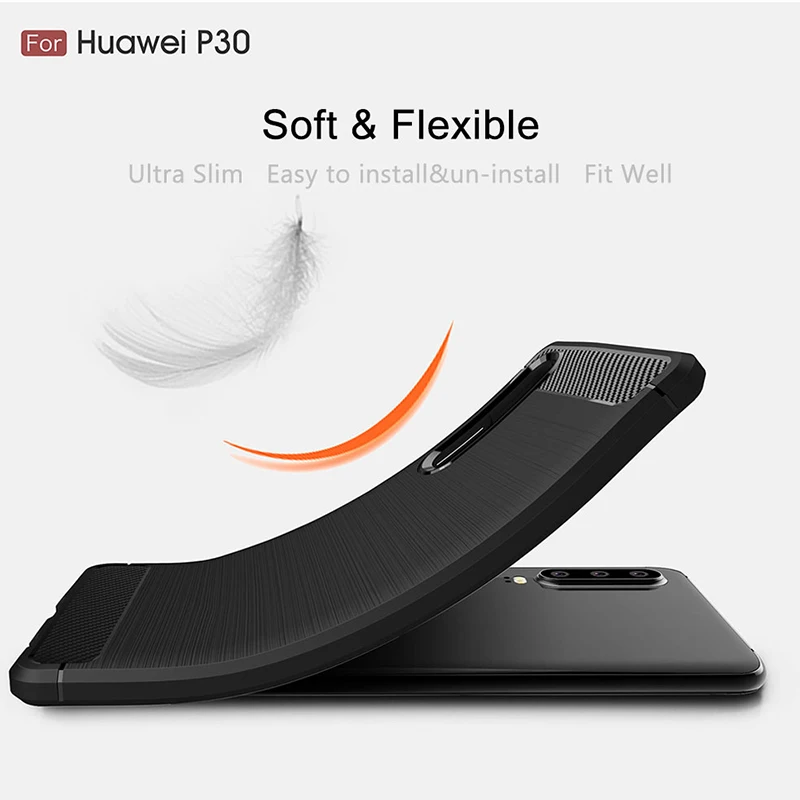 Зазор чехол для huawei P30 Pro P20 Lite из углеродного волокна противоударный Бампер
