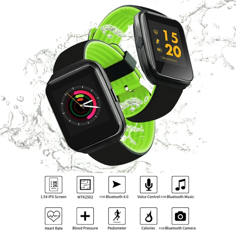 Bluetooth Smart Watch Blood Pressure Monitor Heart Rate