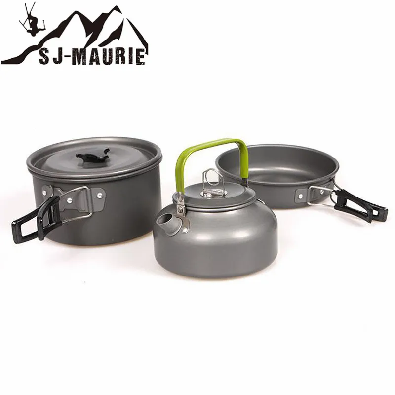 

Cookware 2~3 Person Size Kettle Cutlery Outdoor Camping Tableware Pot Sets Travel Tableware Cutlery Utensils Hiking Picnic Set