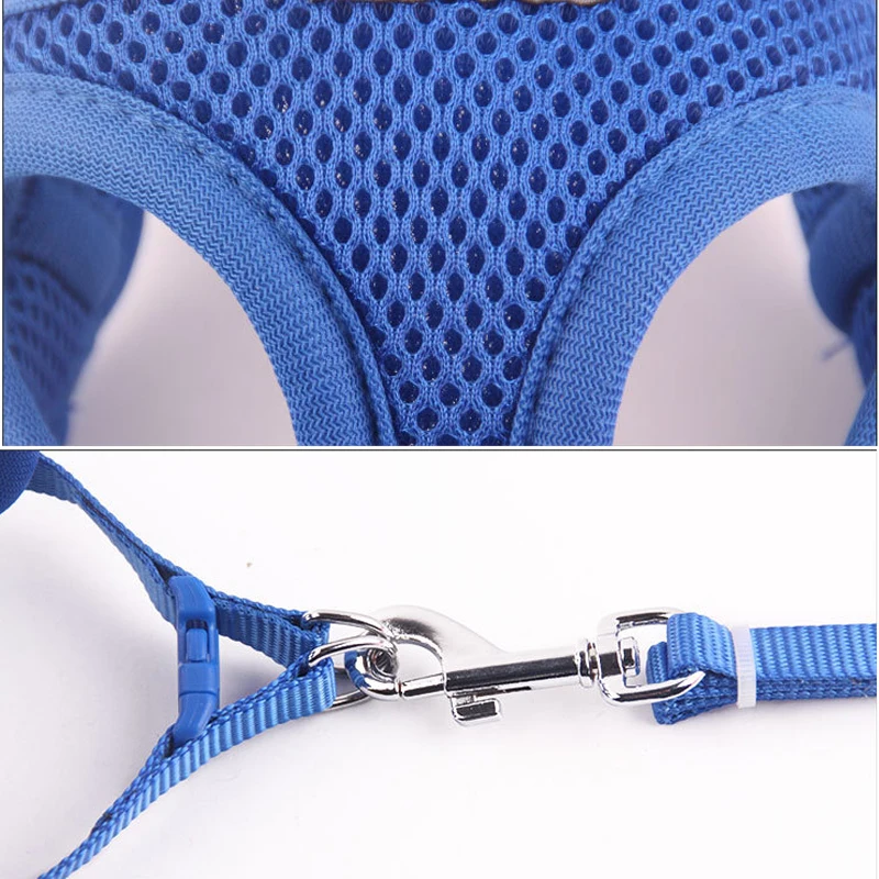 Dog Cat Harness Vest Pet Supplies Adjustable Soft Breathable Mesh Chest Strap Walking Lead Leash for Puppy Small Medium Dog