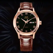 Paradise 2016 Hot Hcandice 30m water resistance 1PC Men’s PU Leather Band Mechanical Watch Wrist Watch Free Shipping June08