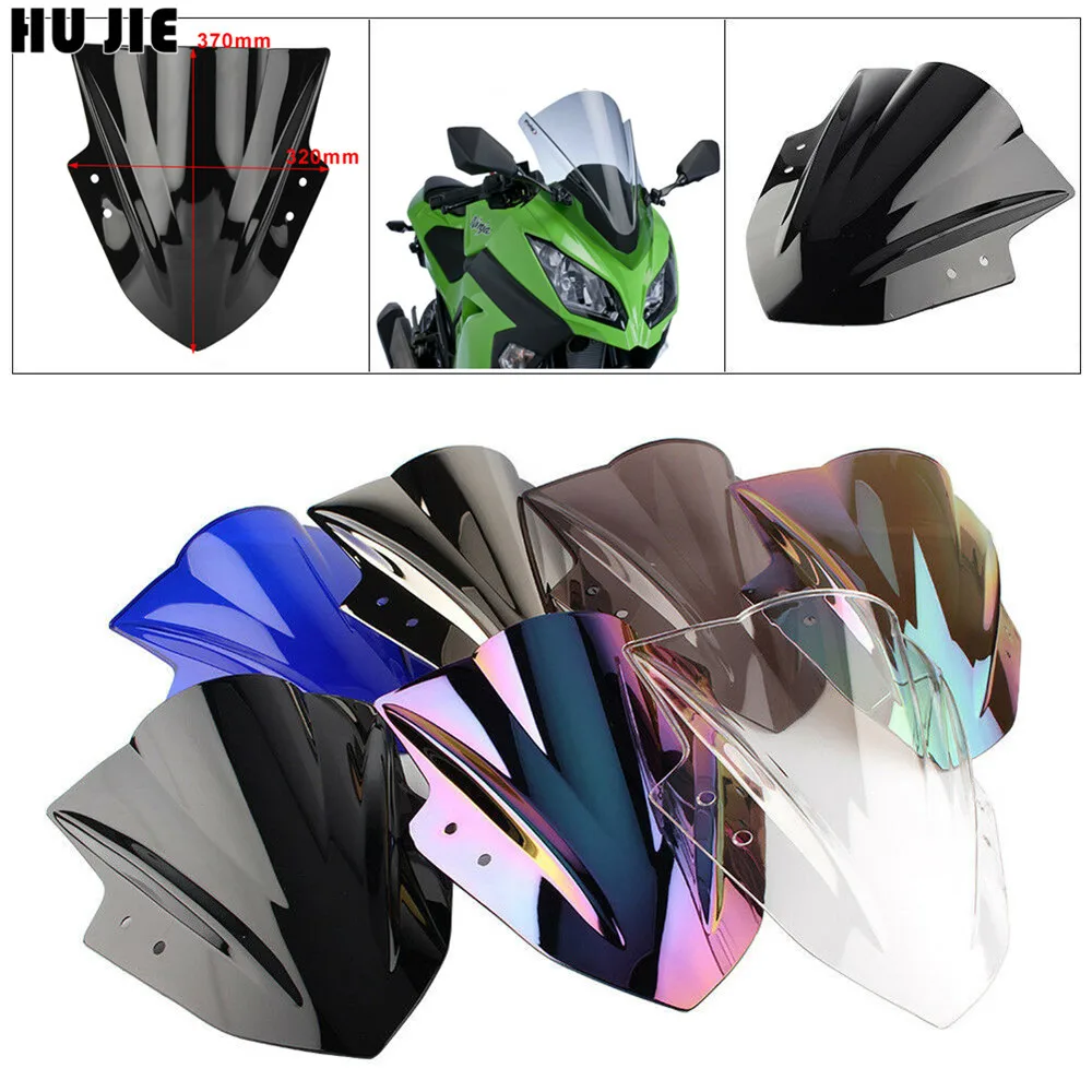 Лобовое стекло для Kawasaki Ninja 300 R EX300 EX300R ex300 r 2013 2014 2015 2016 2017 black Double Bubble EX R|Козырьки от