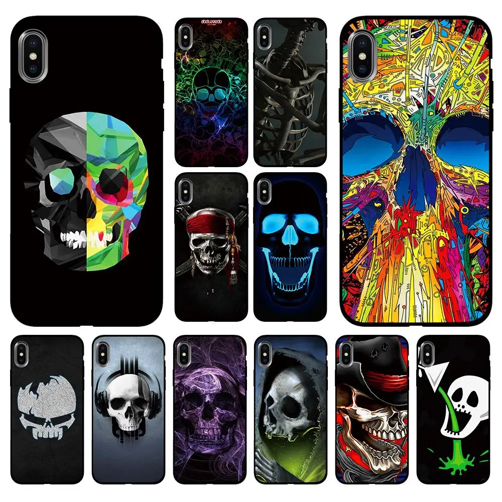 Art funny skeleton Soft TPU Case Cover for Apple iPhone 6 6S 7 8 Plus 5 5S SE X XS MAX XR Silicone Cases | Мобильные телефоны и