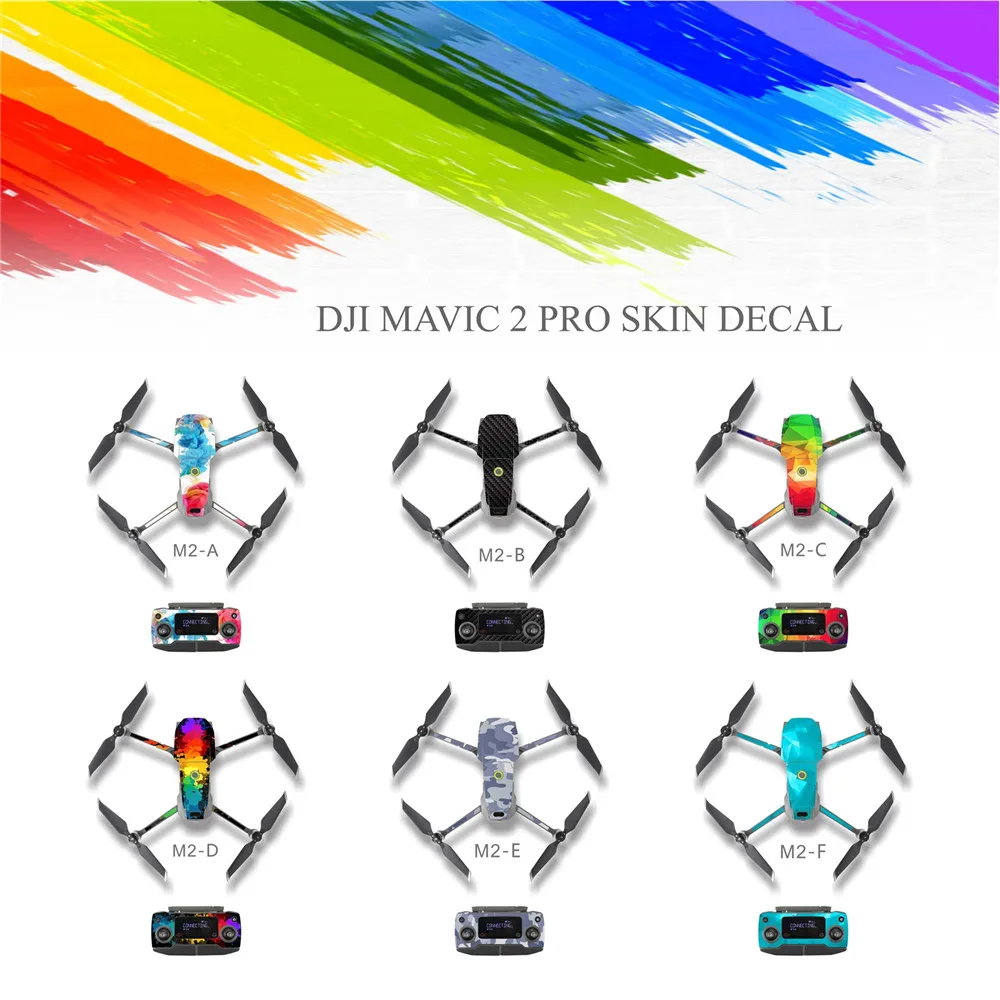 

PVC Waterproof Skin Decal Sticker For DJI MAVIC 2 Pro Remote Control Drone Body Resistant Stickers Cover Wrap Guard Accessories