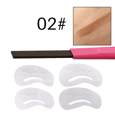 Vopregezi карандаш для бровей долговечный водостойкий автоматический карандаш для бровей+ 4 трафарета для формирования бровей Набор для ухода инструмент для макияжа - Цвет: 02
