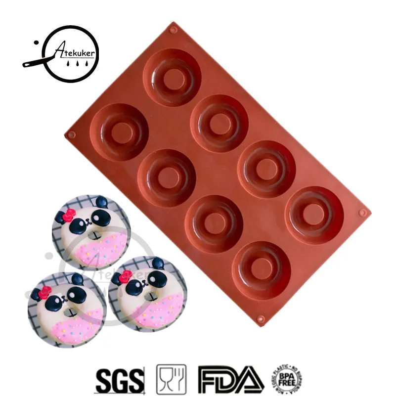 

Atekuker Silicone Donuts Form For Baking Pastry Molds Cake Tray Round Shape Dessert Tools Bakeware Jelly Mould