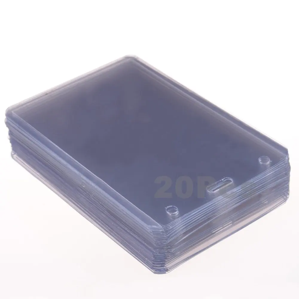 

20 Pieces 124x80mm Semitransparent Hard Plastic Badge Card Case Holder with Slot & Chain Holes - Vertical (4.2" x 2.8")