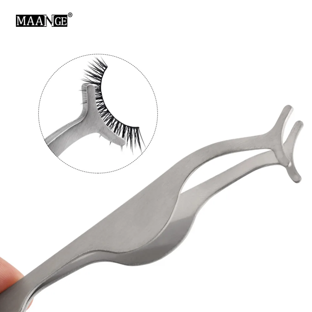 

MAANGE 1pc False Eyelash Tweezers Pro Fake Eye Lash Applicator Eyelash Extension Curler Nipper Clip Clamp Makeup Forceps Tools
