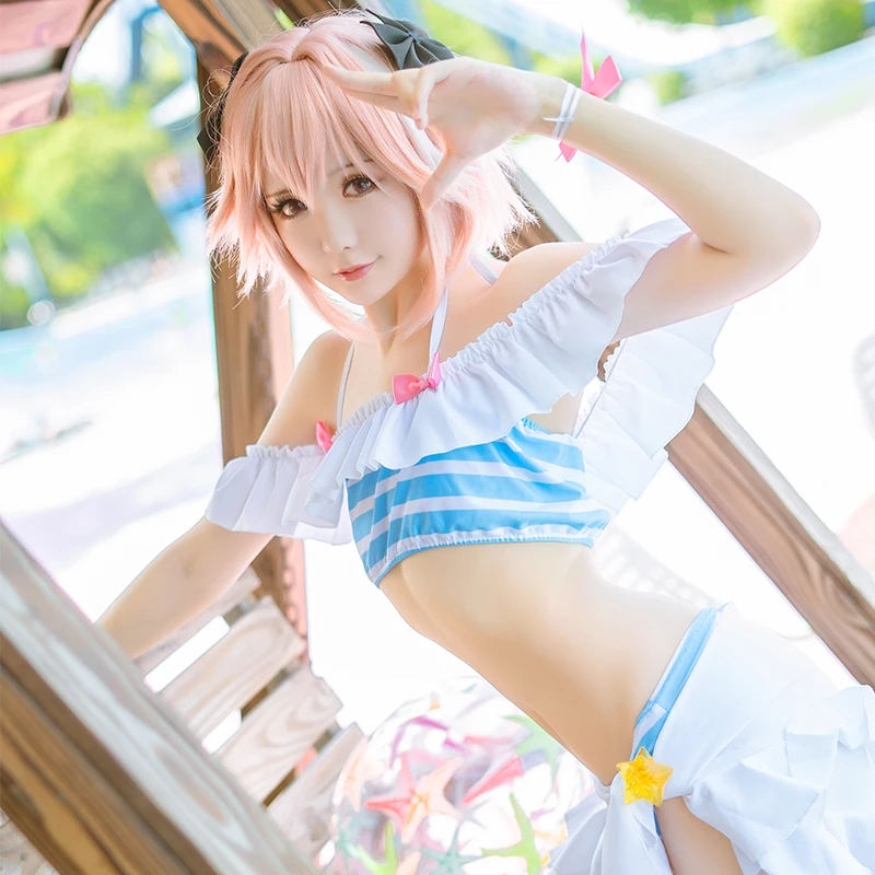 Аниме Fate/Extella Link Astolfo костюм для косплея сексуальный комплект бикини купальник