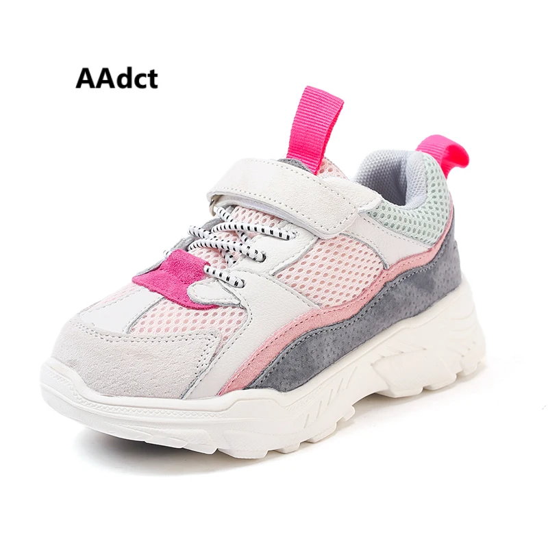 

AAdct 2018 Autumn Mesh running shoes for girls Casual sports children boys shoes High quality Breathable Sneakers kids shoes