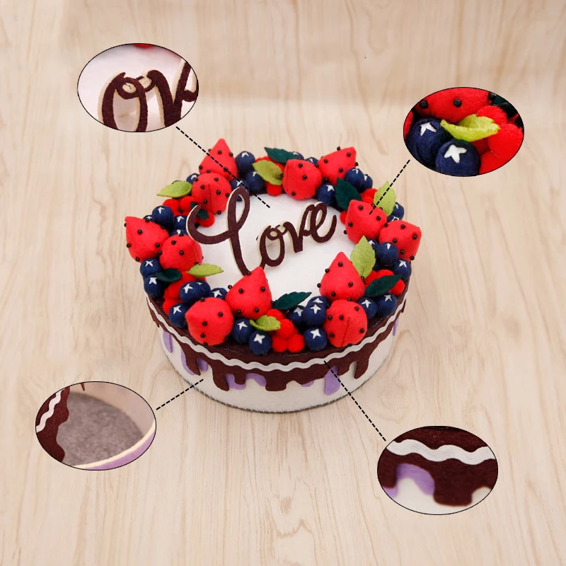Новая коробка для хранения клубничного войлока цветная в стиле Love Cake/чехол друга