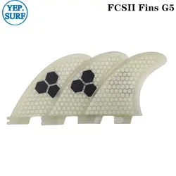 Серфинга FCS2 G5 плавники белый цвет сотовой стекловолокно fin плавник три набора