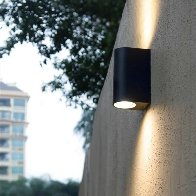 Luminária de parede led dupla cob 2*7w, área interna e externa, à prova