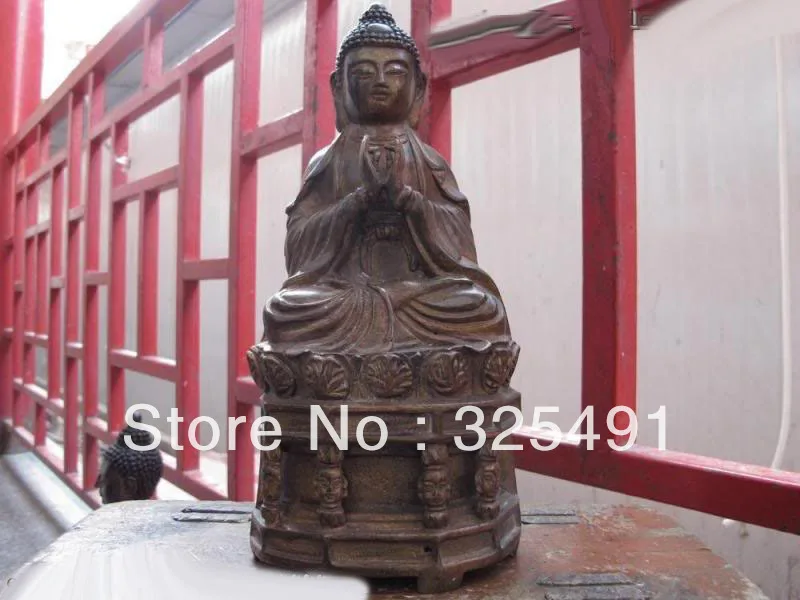 

Chinese buddhism temple bronze gild Sakyamuni tathagata buddha figurine Statue z