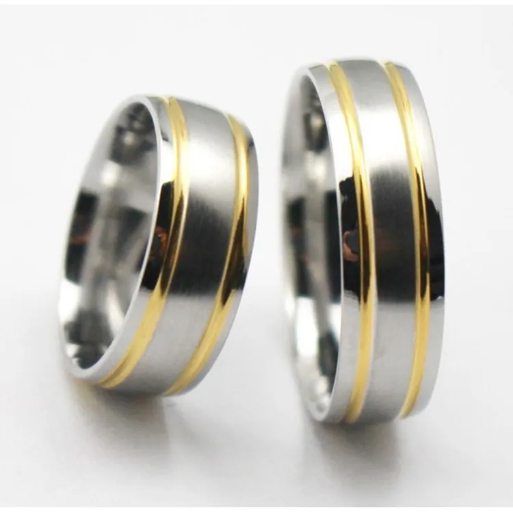 Gold Color 316L Stainless Steel Ring 17mm Square Shape Women Men Ring Can Be Customize Laser text or logo