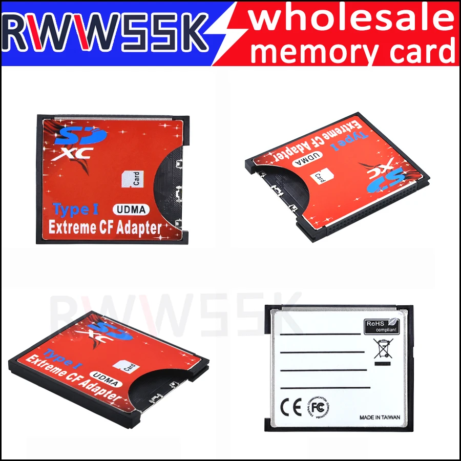 

SD SDHC SDXC card to CF Compact Flash Type I SD to CF card Adapter up to 256GB