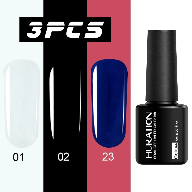 Huration Гель-лак для ногтей 8 мл гель-Арт Набор для маникюра Soak Off UV Vernis Полупостоянный Гель-лак 56 цветов лак для ногтей - Цвет: 01-02-23