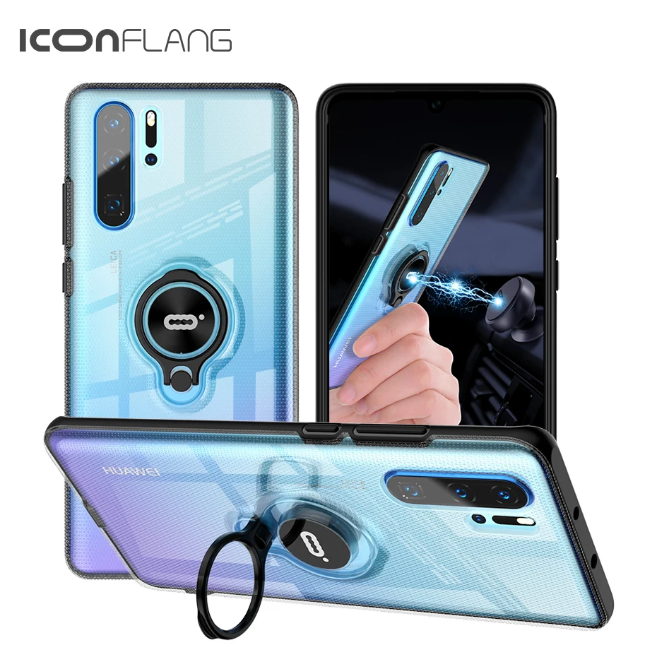 

P30 PRO Case for Huawei P30 Full Back Cover Soft TPU Edge Silicone Hard PC Magnetic Ring Cases for Huawei P30 P30 Pro