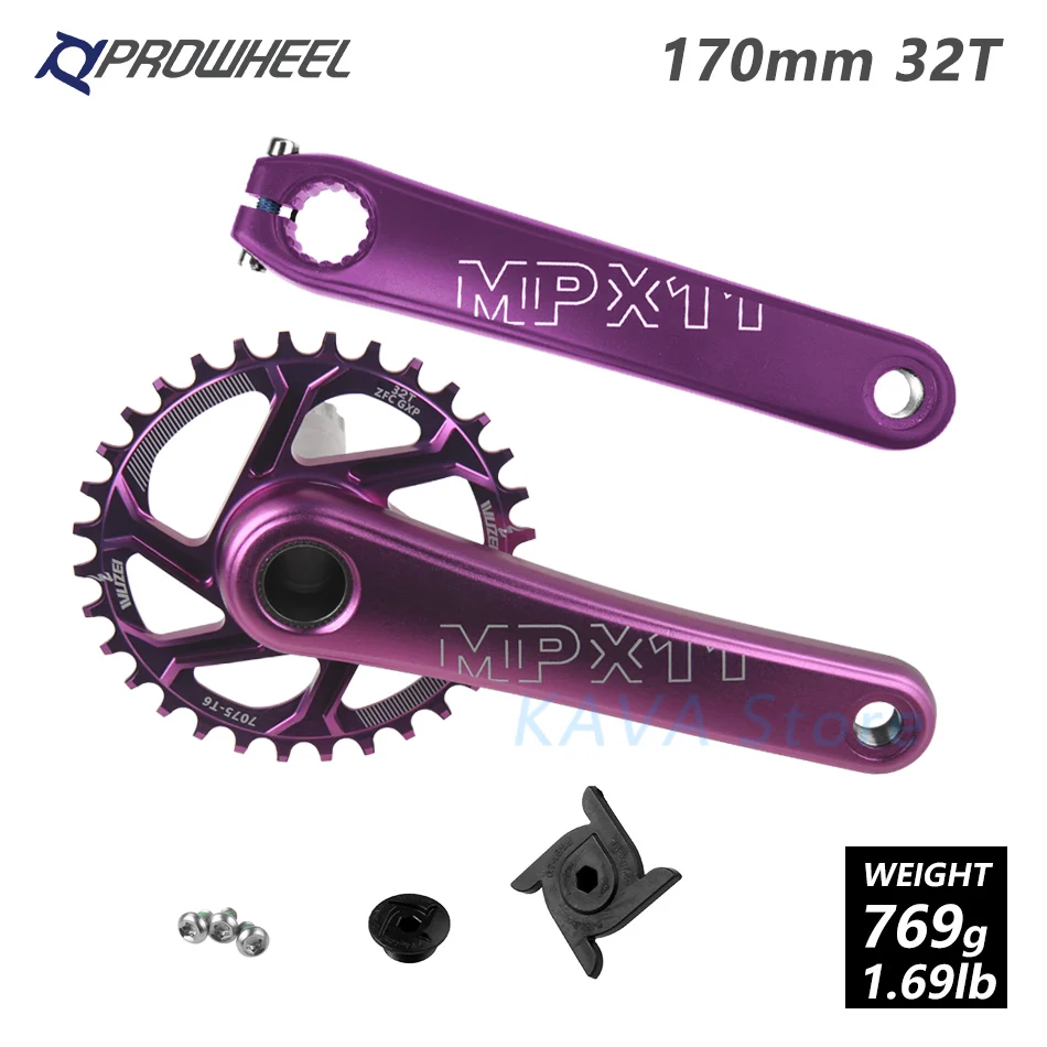MTB велосипед кривошипно костюм звездочки 170 мм горный велосипед звездочка цепной передачи узкая широкая цепь из колец цепь 30/32/34/36/38T передняя Звездочка для SRAM GXP XX1 X9 модными принтами XO - Цвет: 170mm Purple 32T