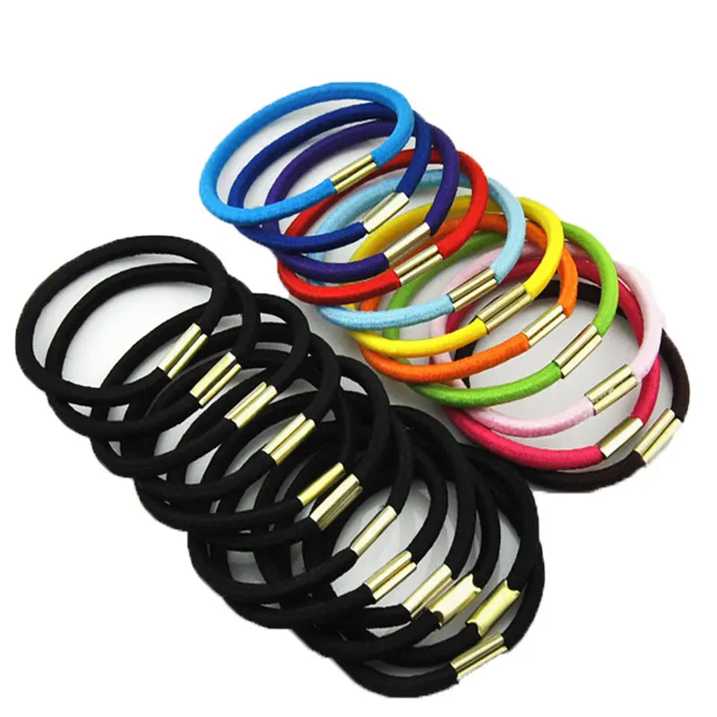 50Pcs New Korean Fashion Professional Hair Accessorie Elastic Hair Bands Black And Colorful Elastic Ring Hair Styling Tools Hot