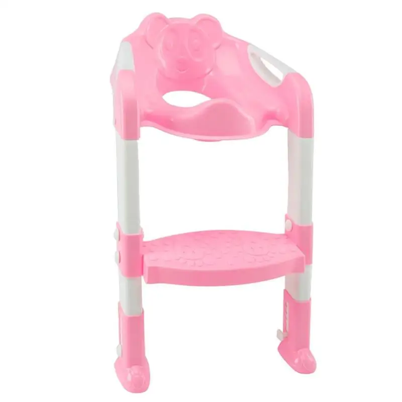 Складные Детские тренировочные горшки для туалета, сиденья с регулируемой лестницей, Детская безопасная ручка, горшок для писсуара, детское пластиковое сиденье для унитаза - Цвет: Pink As Pic