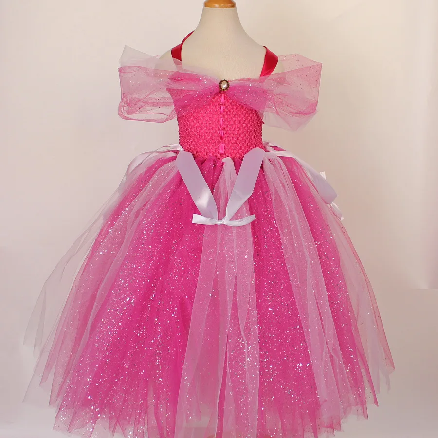 Блестящее платье-пачка для девочек платье принцессы вечерние новогодние Платья с цветочным рисунком Для Девочек Пышные Платья детский
