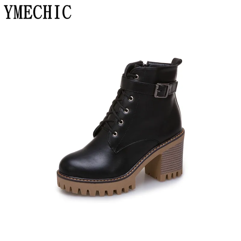 YMECHIC/Винтажная обувь в стиле уличного панк на шнурках Женская готическом большие