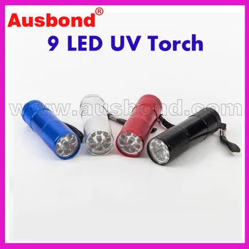 

Wholesale 9 LED Purple Light Aluminium 395nm UV Torch LED UV Flashlight UV ULTRA VIOLET FISHING, SKIN CHECK, STAIN DETECTION