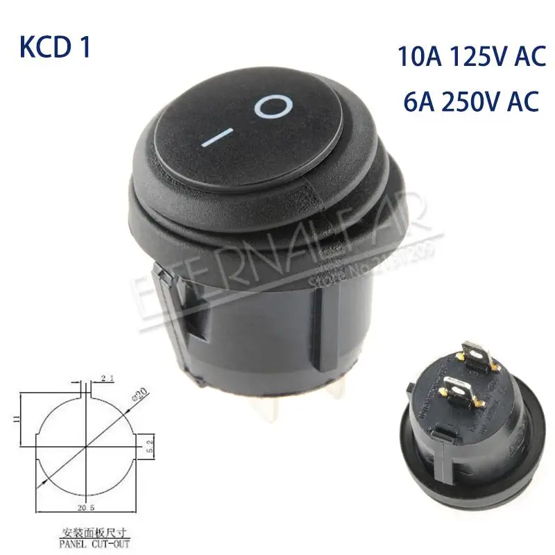 KCD1 KCD2 KCD4 KCD6 On Off 10A 16A 20A 125V 250V AC сверхмощный DPST герметичный водонепроницаемый авто лодка морской тумблер кулисный переключатель с - Цвет: KCD1-Black-2J2D