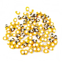 100 шт домашний декор мини пчела Божья коровка Деревянные губки самоклеящиеся наклейки на стену