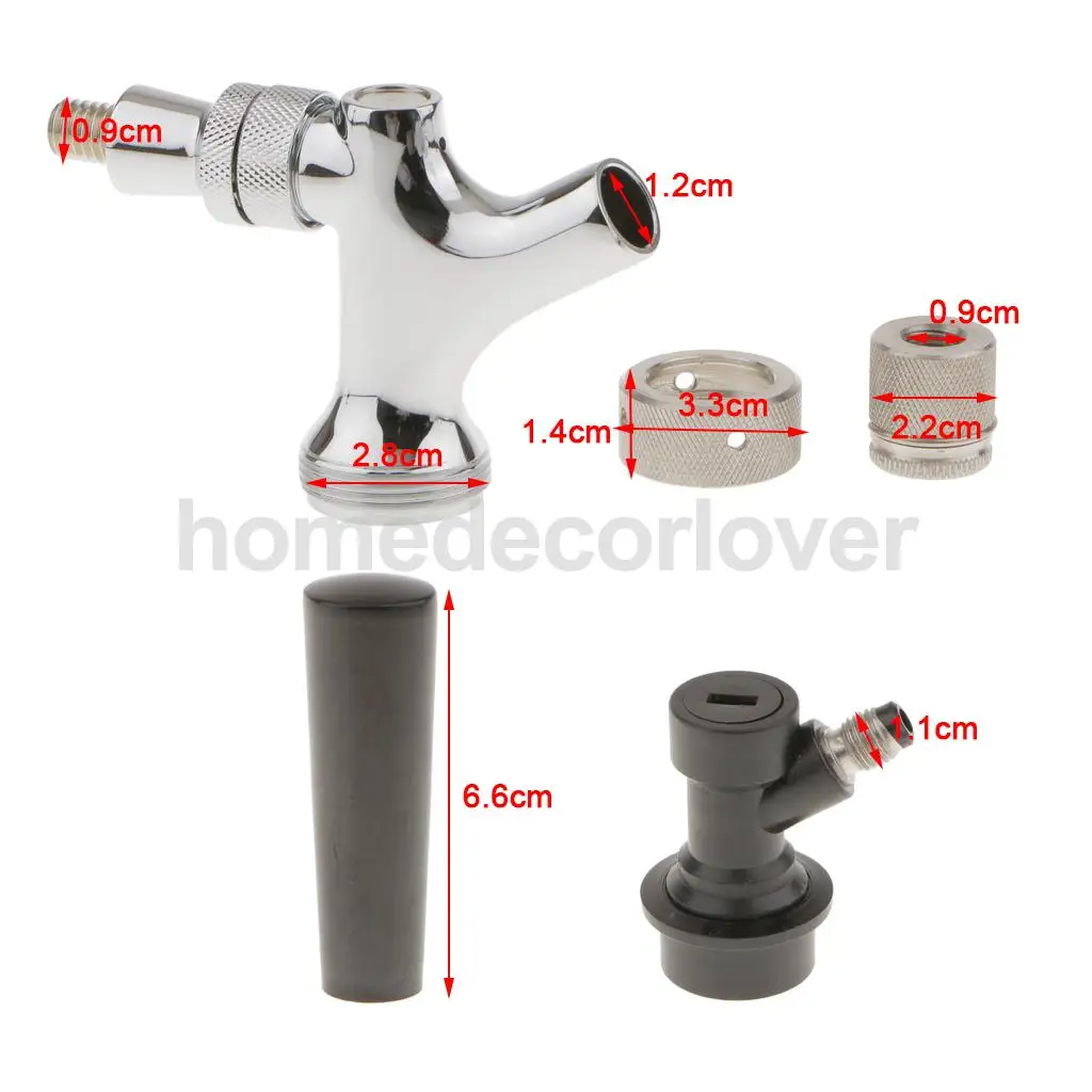 Ball Lock Keg Connector+Adapter+Beer Faucet Tap for Homebrew Beer