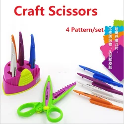 Ensemble de ciseaux de sécurité pour enfants, outil de bricolage, motif décoratif fait à la main 