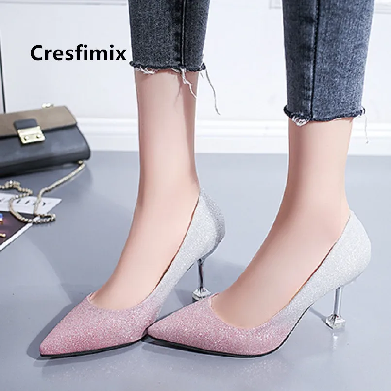 

Туфли женские на высоком каблуке, милые пикантные туфли-лодочки для невесты, вечерние НКИ, ночного клуба, розовые, E5350