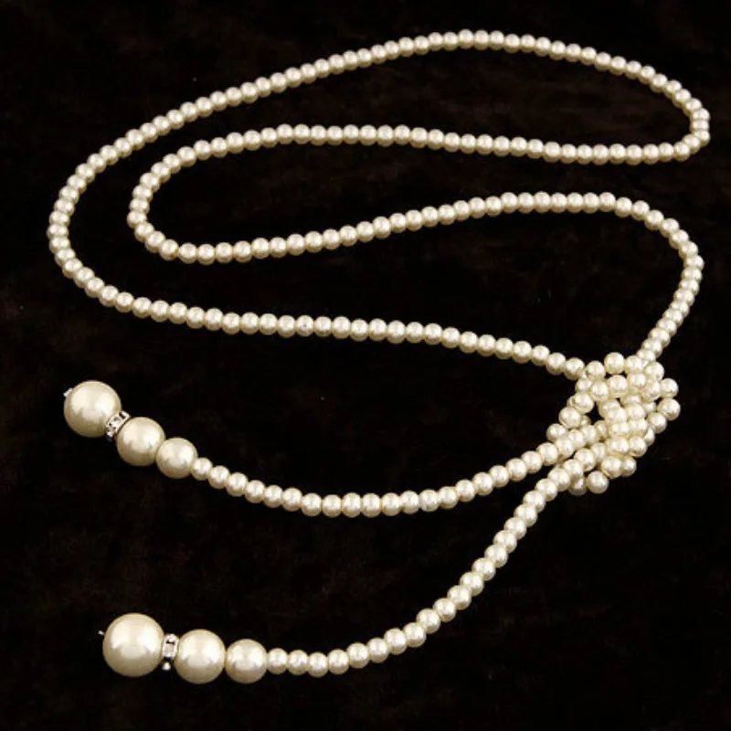 

High Quality Imitation Pearls, Simple Temperament, Long Necklace, European and American Big Pearl Single Double Sweater Chain
