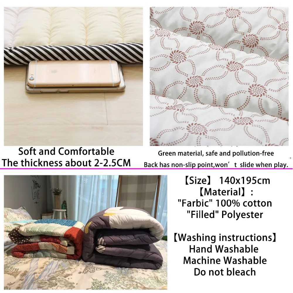 Baby Shining Cotton Baby Mat 2cm Thick Play Mat for Living Room 140*195CM(55*76in) Folding Non-slip Bedroom Carpet Winter Baby Shining Cotton Baby Mat 2cm Thick Play Mat for Living Room 140*195CM(55*76in) Folding Non-slip Bedroom Carpet Winter