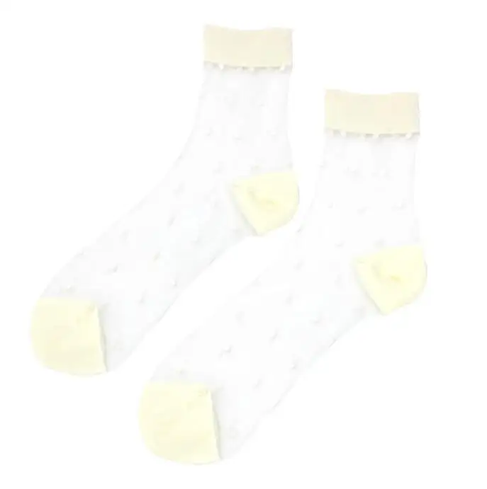 19 сезон весна-лето; новые японские хлопковые прозрачные носки в стиле ретро с волнистыми точками; шелковые женские носки с кармашками; детские носки - Цвет: 1