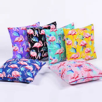 Home Decor Soft Sofa Cushion Cover Car Throw Decoration Bedding Pillow 45*45 cm Home  Flamingo Cotton Linen Cushion Cover