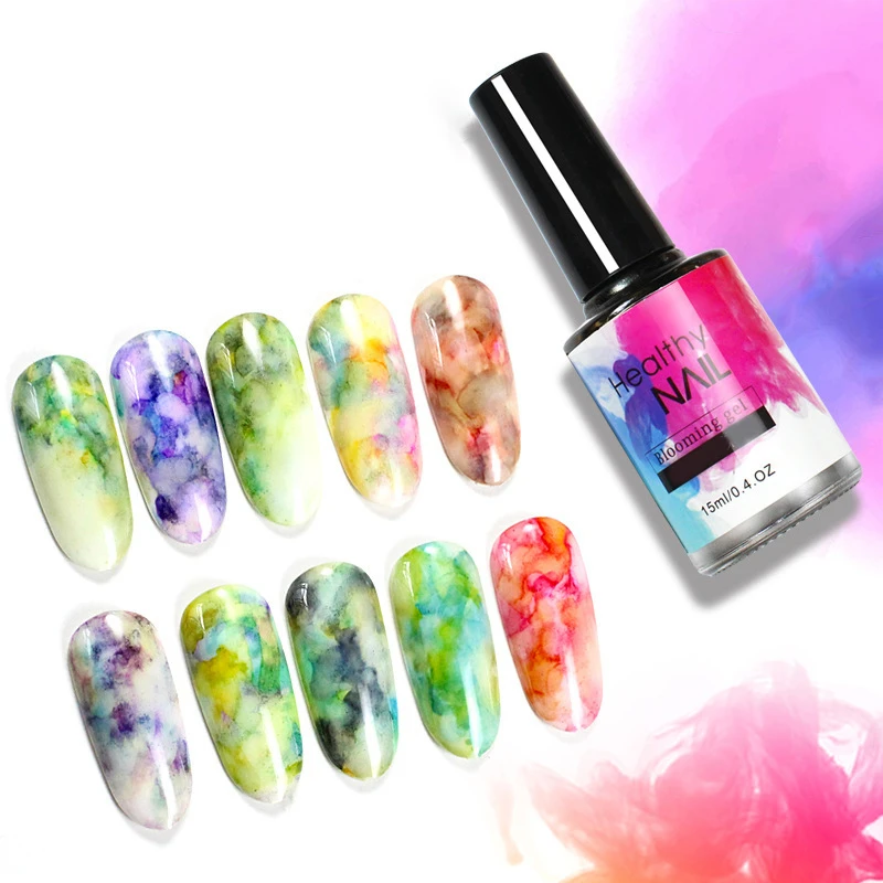 

15ml Fast Dry Nail Ink Smudge Liquid Professional Blooming Gradient DIY Watercolor Smudge Bubble Ink Nail Art Nail Polish