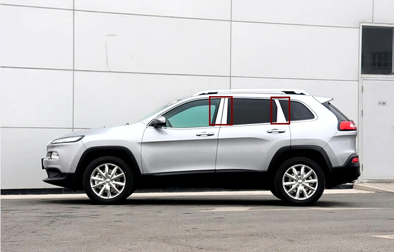 

For Jeep Cherokee 2014 2015 2016 Center pillar window trim 6pcs Car Exterior decoration car styling