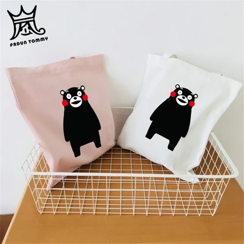 

frdun Tommy Kumamon Shoulder Bag Cute Cotton Fashion Clown Shoulder Bag Cartoon Bear Shopping Eco Bag Durable Japan Anime Tote