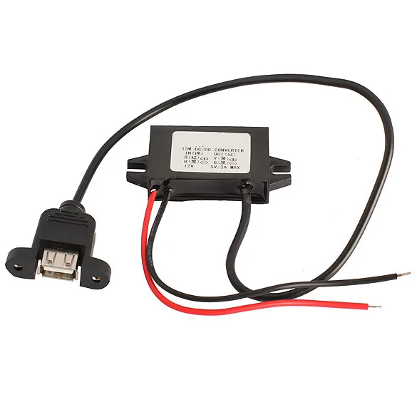 

New Car Charger DC Converter Module 12V To 5V 3A 15W with USB Mounting Hole
