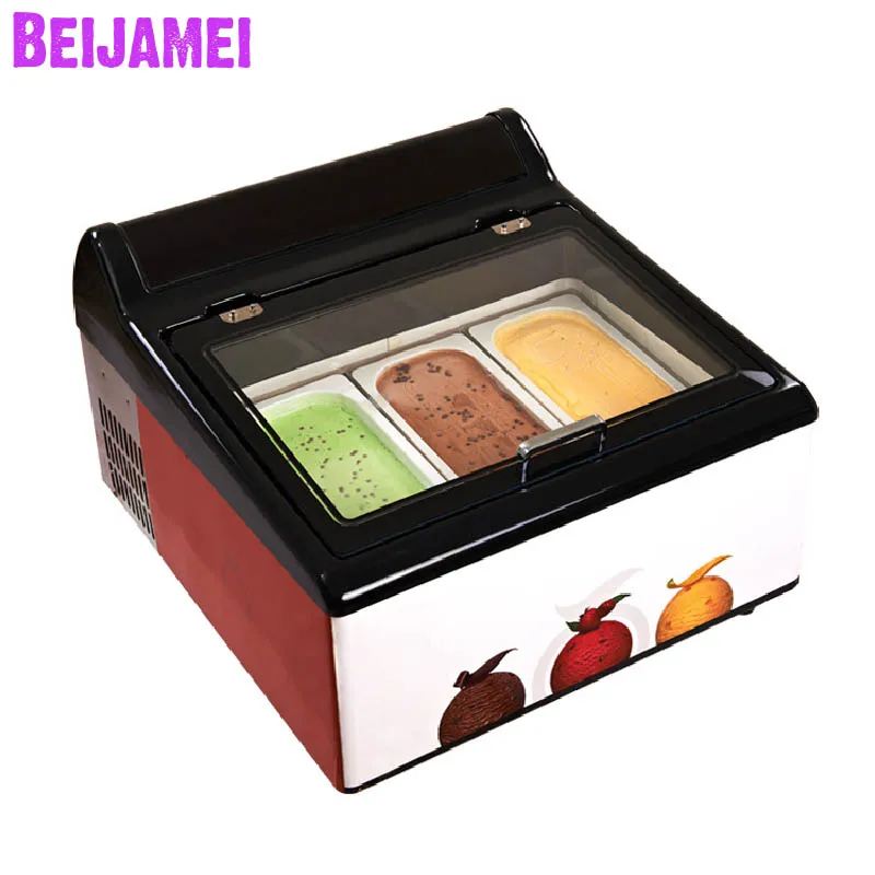 Beijamei Небольшой столешница мороженое gelato витрина небольшой итальянский gelato морозильник фрукты подставка для мороженого шкафы