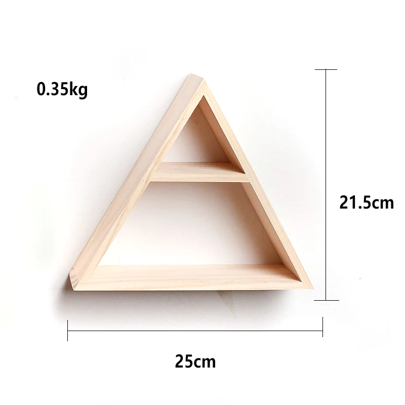 INS в скандинавском стиле деревянная полка сотовая Шестигранная Подставка для хранения настенные полки для детской комнаты украшения реквизит для фотосессии - Цвет: Triangle with Stick