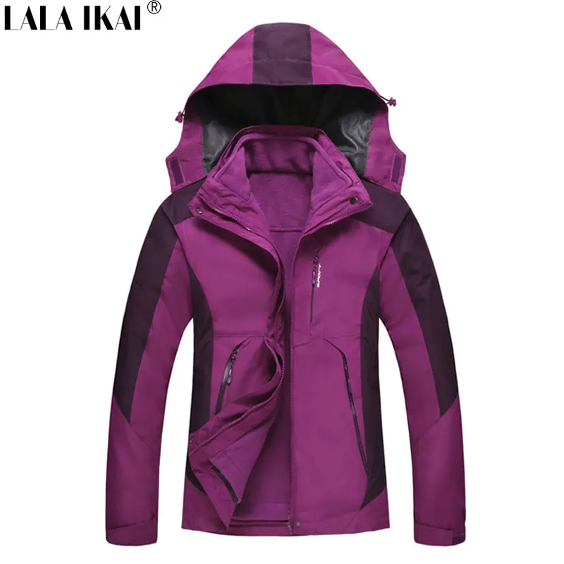 LALA IKAI Women's Hiking Jacket Winter Fleece Waterproof Softshell