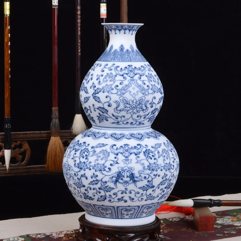 Blue and White Eggshell Porcelain Vases Interlocking Flower Ceramic Vase Handmade Home Decoration Jingdezhen Flower Vases 3