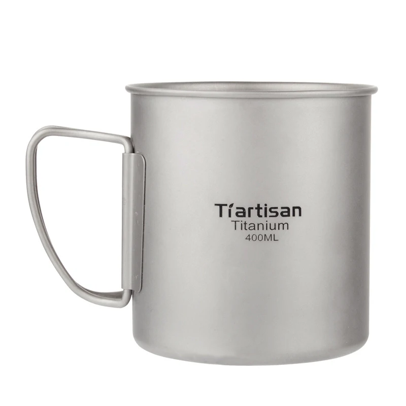 Tiartisan титановая ручка кружки Экологически чистая титановая чашка 300 мл/400 мл Dirnk ware Ультралегкая портативная металлическая кружка для кофе