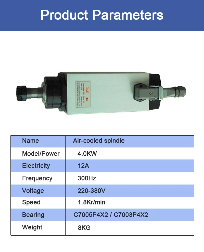 4kw ER20 ЧПУ с воздушным охлаждением двигателя шпинделя 4 подшипники 18000 об/мин 220 380 V с ЧПУ квадратный шпинделя для металла с ЧПУ гравировальный