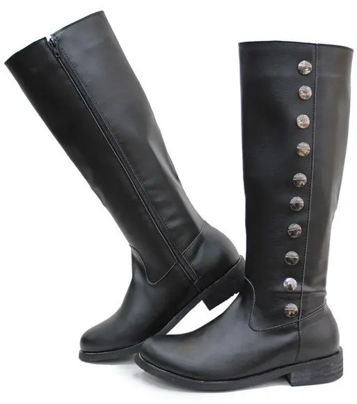 knee high boots with buttons